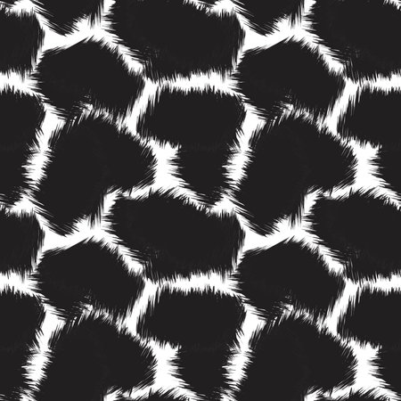 Black and White Brush Stroke Camouflage abstract seamless pattern background suitable for fashion...
