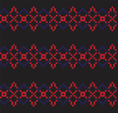 Red Navy Christmas snowflake fair isle pattern background suitable for fashion textiles, knitwear...