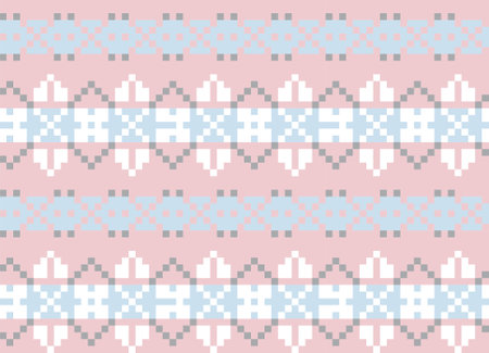 Pink Christmas fair isle pattern background for fashion textiles, knitwear and graphicsのイラスト素材