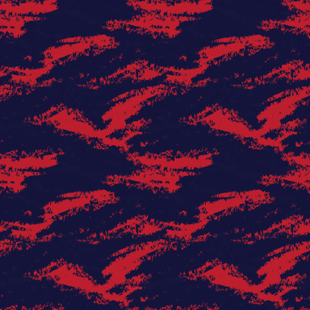 Red Navy Brush Stroke Camouflage abstract seamless pattern background suitable for fashion textiles, graphicsのイラスト素材