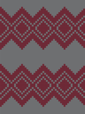 Burgundy Argyle, diamond shape seamless pattern background suitable for fashion textile, knitwear, graphicsのイラスト素材