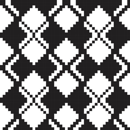 Black and White Argyle, diamond shape seamless pattern background suitable for fashion textile,...