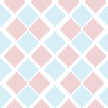 Pink Argyle, diamond shape seamless pattern background suitable for fashion textile, knitwear, graphicsのイラスト素材