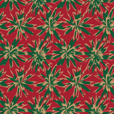 Christmas Floral brush strokes seamless pattern background for fashion prints, graphics, backgrounds and craftsのイラスト素材