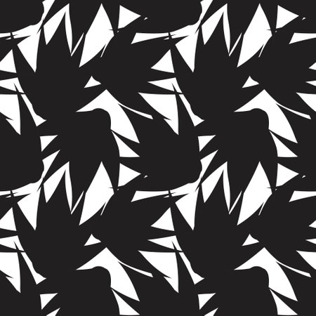 Black and White Floral brush strokes seamless pattern background for fashion prints, graphics, backgrounds and craftsのイラスト素材