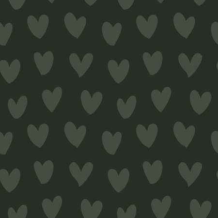 Green Heart shaped brush stroke seamless pattern background for fashion textiles, graphicsのイラスト素材