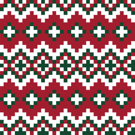 Christmas fair isle pattern background for fashion textiles, knitwear and graphicsのイラスト素材