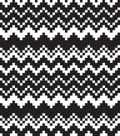 Black and White Christmas fair isle pattern background for fashion textiles, knitwear and graphicsのイラスト素材