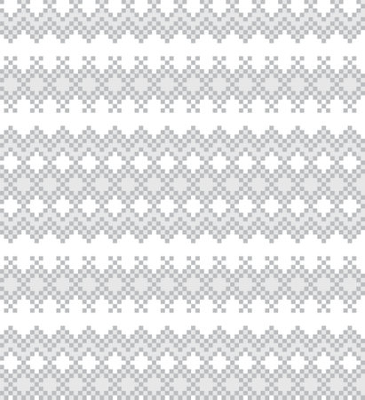 White Christmas fair isle pattern background for fashion textiles, knitwear and graphicsのイラスト素材