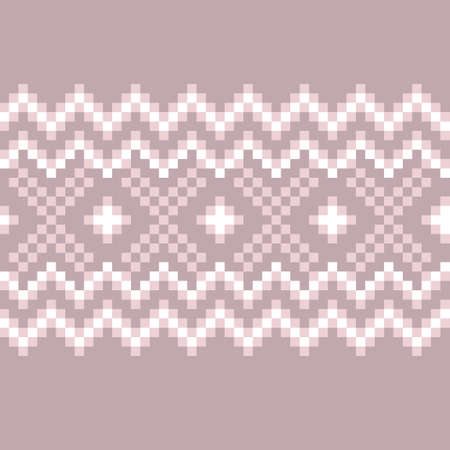 Pink Christmas fair isle pattern background for fashion textiles, knitwear and graphicsのイラスト素材