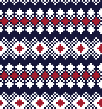 Red Christmas fair isle pattern background for fashion textiles, knitwear and graphicsのイラスト素材
