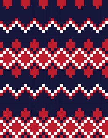Red Navy Christmas fair isle pattern background for fashion textiles, knitwear and graphics