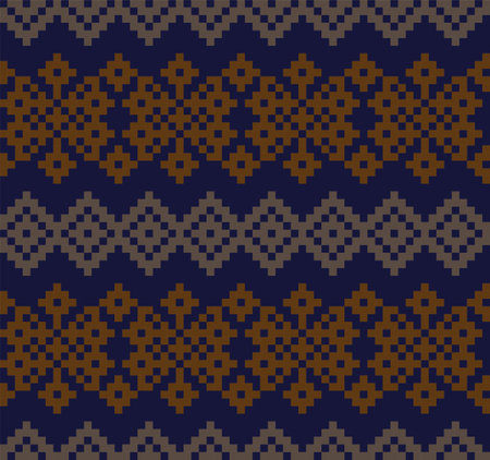 Brown Christmas fair isle pattern background for fashion textiles, knitwear and graphicsのイラスト素材