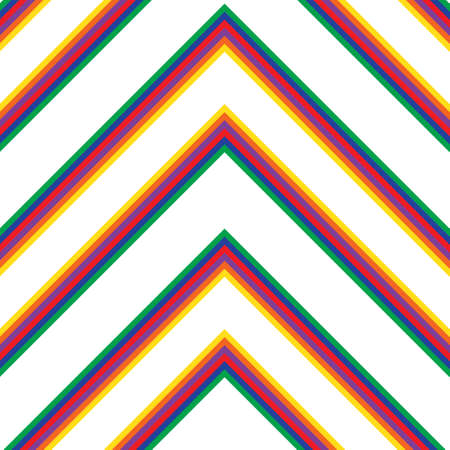 Rainbow Chevron diagonal striped seamless pattern background suitable for fashion textiles, graphicsのイラスト素材