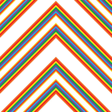 Rainbow Chevron diagonal striped seamless pattern background suitable for fashion textiles, graphicsのイラスト素材