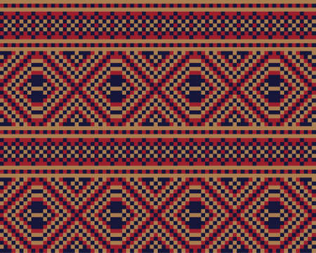 Red Christmas fair isle pattern background for fashion textiles, knitwear and graphicsのイラスト素材