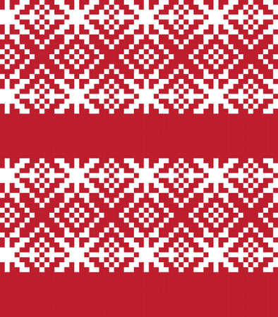 Red Christmas fair isle pattern background for fashion textiles, knitwear and graphicsのイラスト素材