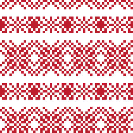 Red Christmas fair isle pattern background for fashion textiles, knitwear and graphicsのイラスト素材