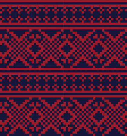 Red Christmas fair isle pattern background for fashion textiles, knitwear and graphicsのイラスト素材