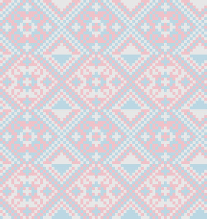 Pastel Christmas fair isle pattern background for fashion textiles, knitwear and graphicsのイラスト素材