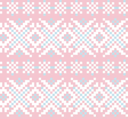 Pastel Christmas fair isle pattern background for fashion textiles, knitwear and graphicsのイラスト素材