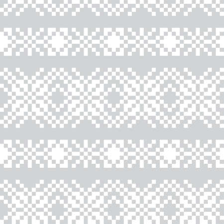 Black and White Christmas fair isle pattern background for fashion textiles, knitwear and graphicsのイラスト素材