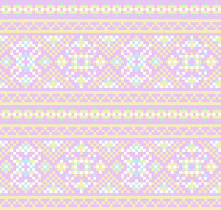 Pastel Christmas fair isle pattern background for fashion textiles, knitwear and graphicsのイラスト素材