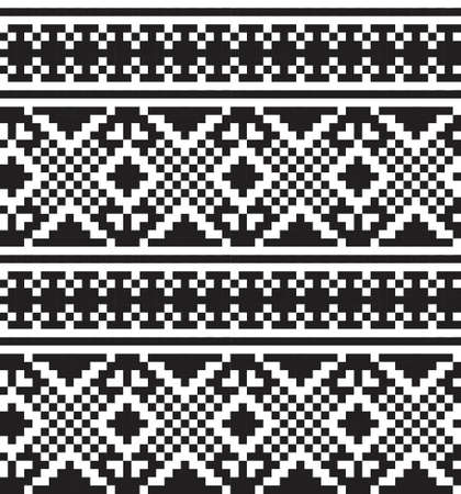 Black and White Christmas fair isle pattern background for fashion textiles, knitwear and graphicsのイラスト素材