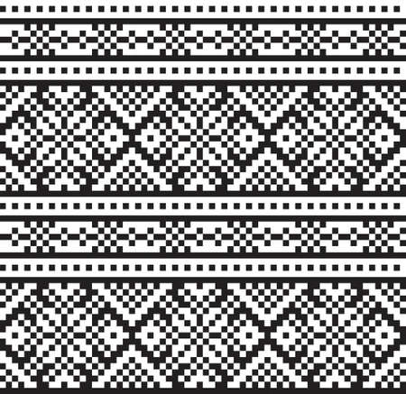 Black and White Christmas fair isle pattern background for fashion textiles, knitwear and graphicsのイラスト素材