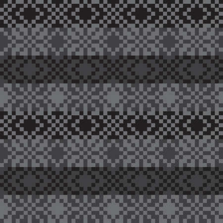 Black and White Christmas fair isle pattern background for fashion textiles, knitwear and graphicsのイラスト素材
