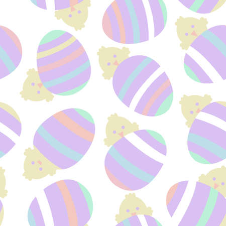 Rainbow Pastel Easter Egg Seamless Pattern for computer graphics, fashion textiles, etc.のイラスト素材