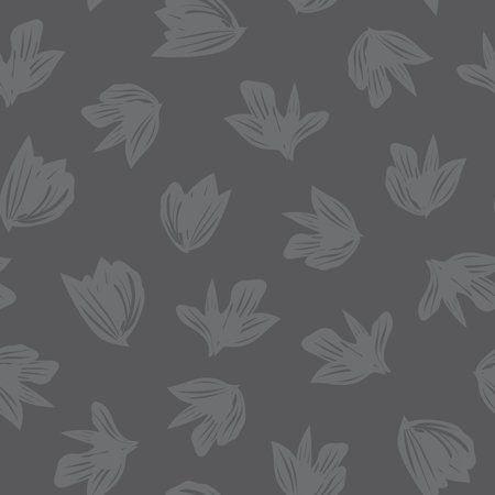 Grey Floral botanical seamless pattern background suitable for fashion prints, graphics, backgrounds...