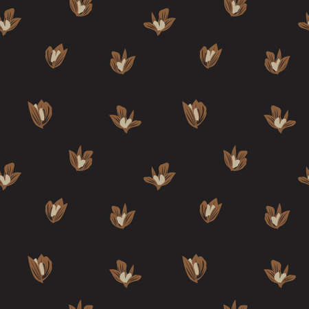 Brown Taupe Floral botanical seamless pattern background suitable for fashion prints, graphics, backgrounds and craftsのイラスト素材