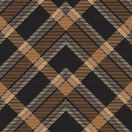 Brown Chevron Plaid Tartan textured pattern design suitable for fashion textiles and graphicsのイラスト素材