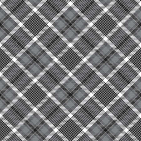 Black and White Chevron Plaid Tartan textured Seamless pattern design suitable for fashion textiles and graphicsのイラスト素材