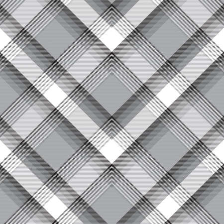 Black and White Chevron Plaid Tartan textured Seamless pattern design suitable for fashion textiles and graphicsのイラスト素材