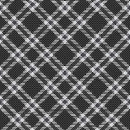 Black and White Chevron Plaid Tartan textured Seamless pattern design suitable for fashion textiles and graphicsのイラスト素材