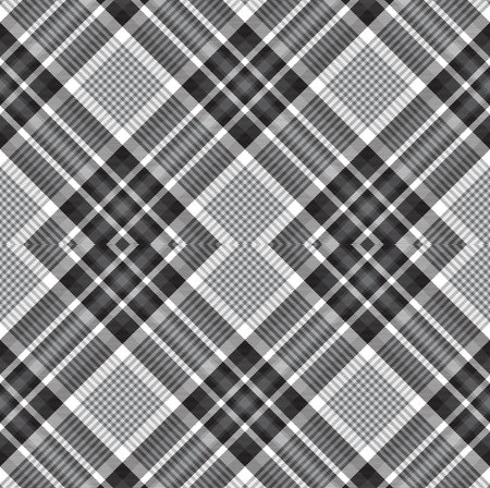 Black and White Argyle Plaid Tartan textured Seamless pattern design suitable for fashion textiles and graphicsのイラスト素材