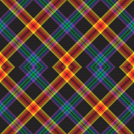 Rainbow Argyle Plaid Tartan textured Seamless pattern design suitable for fashion textiles and graphicsのイラスト素材