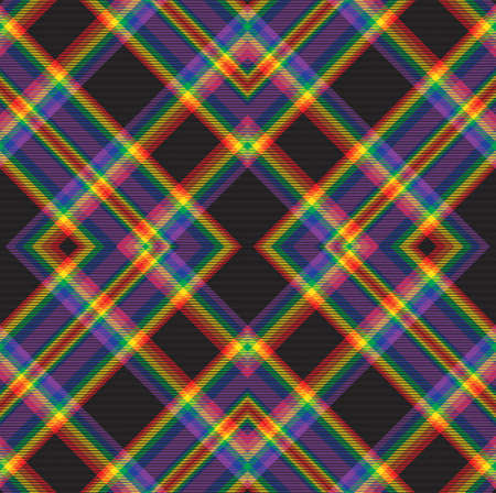 Rainbow Argyle Plaid Tartan textured Seamless pattern design suitable for fashion textiles and graphicsのイラスト素材