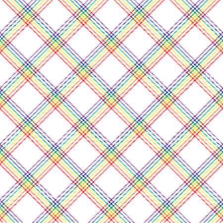 Rainbow Chevron Plaid Tartan textured Seamless pattern design suitable for fashion textiles and graphicsのイラスト素材