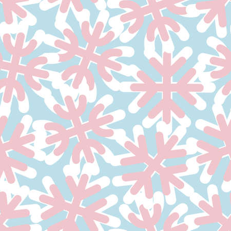 Pastel Christmas Snowflakes seamless pattern design for website graphics, fashion textileのイラスト素材