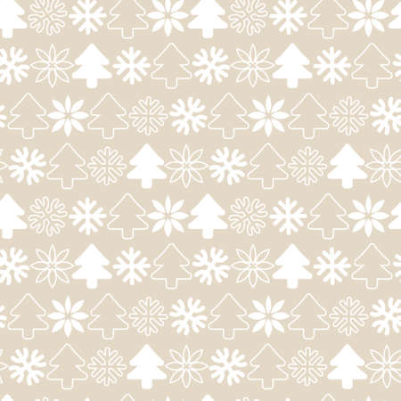 Brown Christmas Tree seamless pattern design for website graphics, fashion textileのイラスト素材