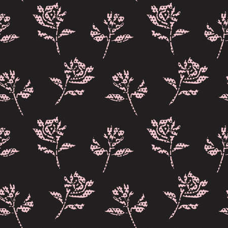 Pastel Floral tropical botanical seamless pattern dotted background for fashion textiles and graphicsのイラスト素材