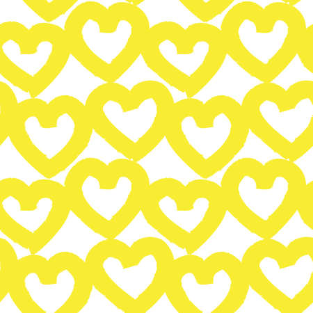 Yellow Heart shaped brush stroke seamless pattern background for fashion textiles, graphicsのイラスト素材