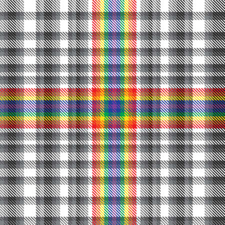 Rainbow Plaid, checkered, tartan seamless pattern suitable for fashion textiles and graphicsのイラスト素材
