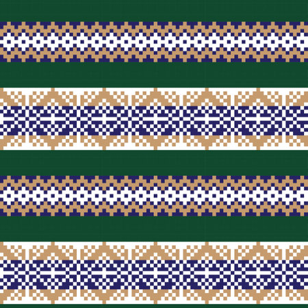 Christmas fair isle pattern background for fashion textiles, knitwear and graphicsのイラスト素材