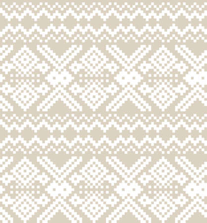 Brown Christmas fair isle pattern background for fashion textiles, knitwear and graphicsのイラスト素材