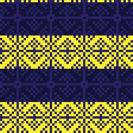 Yellow Christmas fair isle pattern background for fashion textiles, knitwear and graphicsのイラスト素材
