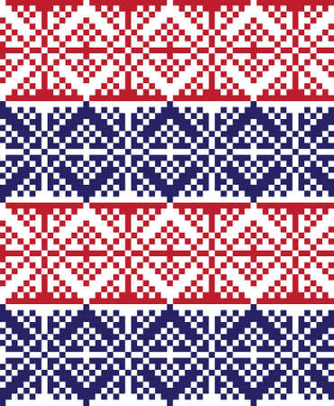 Christmas fair isle pattern background for fashion textiles, knitwear and graphicsのイラスト素材